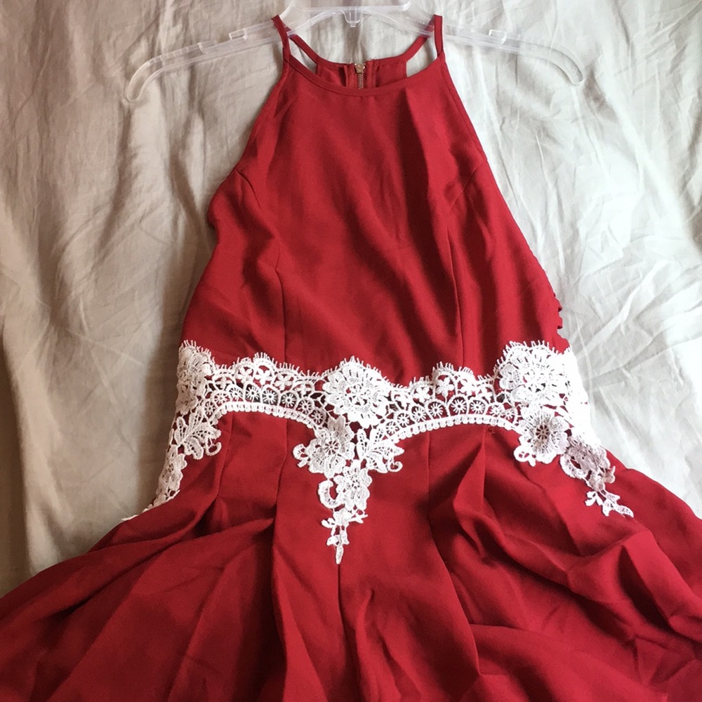 Red Romper w/ White Design
